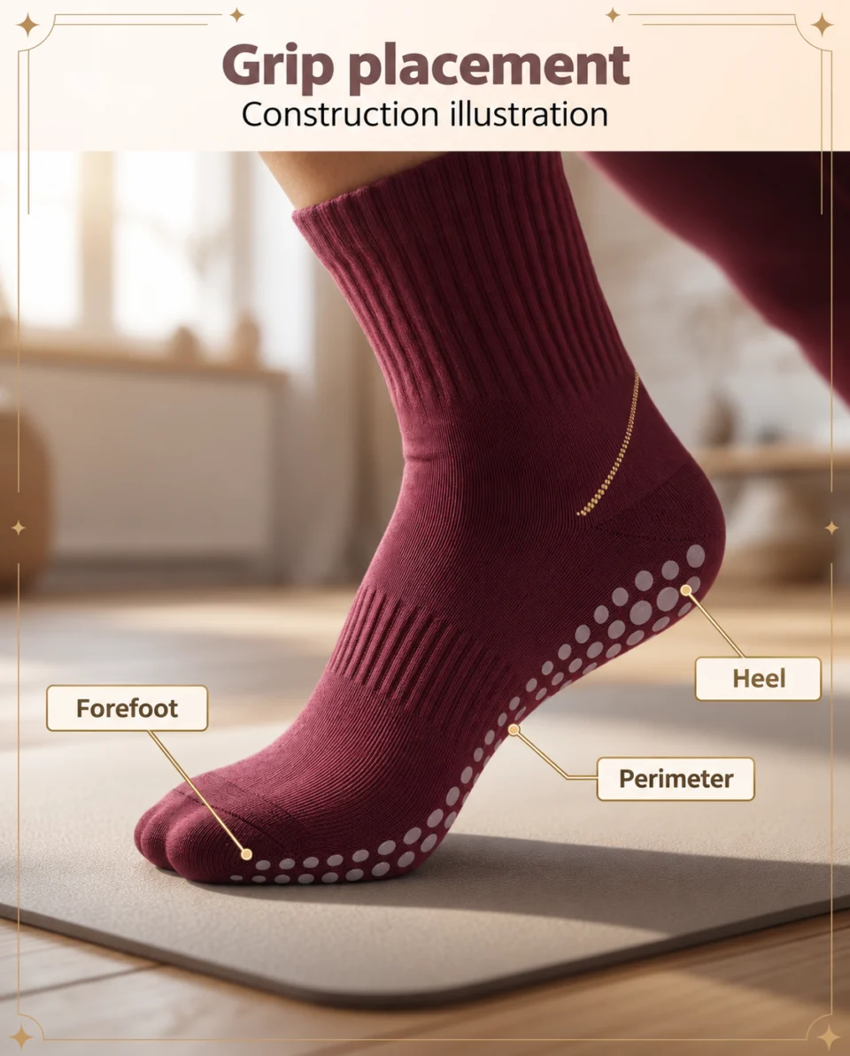 Sole contact-zone construction illustration with labels for the forefoot, heel and perimeter.