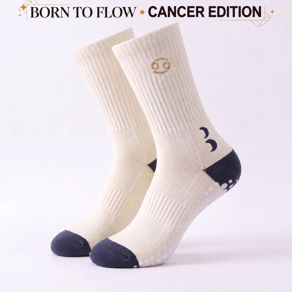 Cancer zodiac grip socks — design visualization